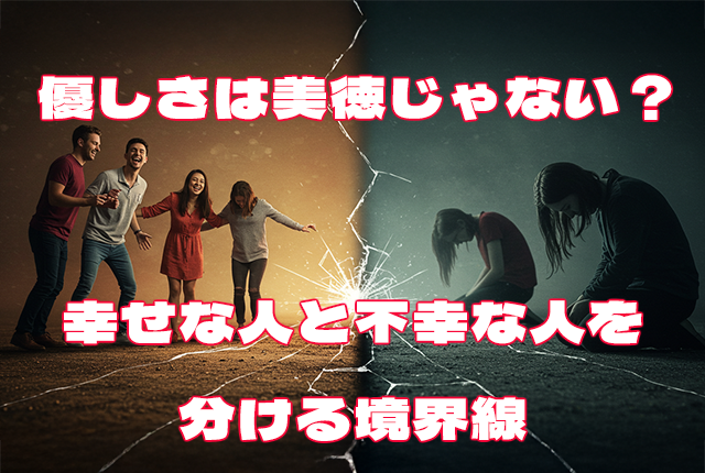 優しさは美徳じゃない？幸せな人と不幸な人を分ける境界線