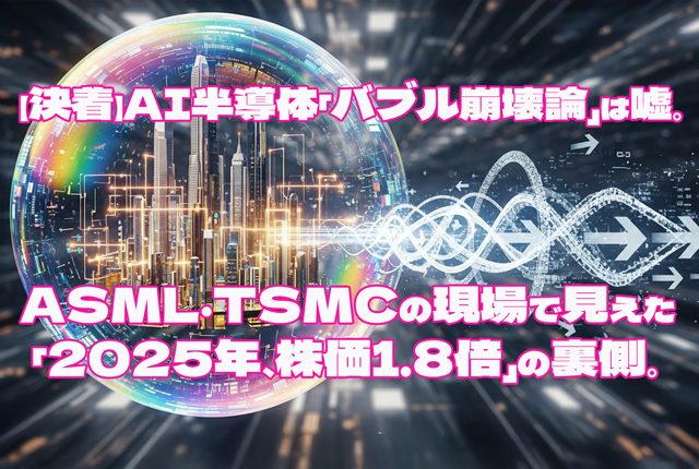 【決着】AI半導体「バブル崩壊論」は嘘。ASML・TSMCの現場で見えた「2025年、株価1.8倍」の裏側。
