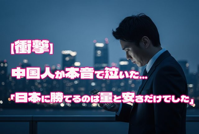 【衝撃】中国人が本音で泣いた…「日本に勝てるのは量と安さだけでした」