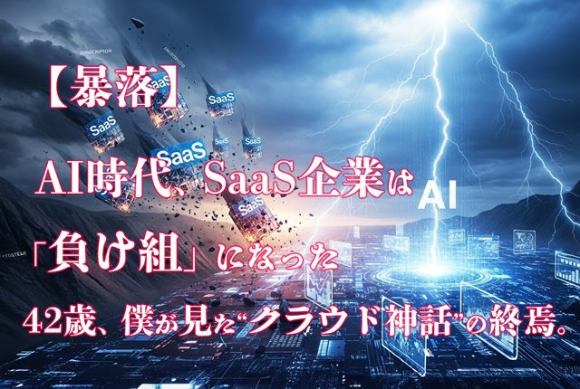 【暴落】AI時代、SaaS企業は「負け組」になった──42歳、僕が見た“クラウド神話”の終焉。