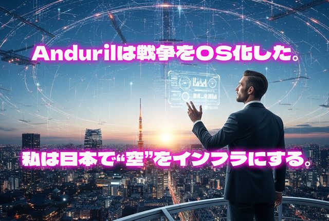 Andurilは戦争をOS化した。私は日本で“空”をインフラにする。