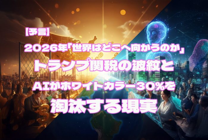 【予言】2026年「世界はどこへ向かうのか」。トランプ関税の波紋と、AIがホワイトカラー30%を淘汰する現実