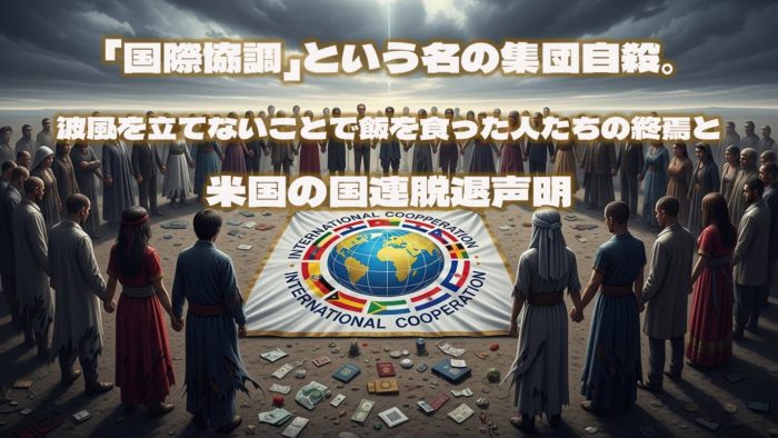「国際協調」という名の集団自殺。──波風を立てないことで飯を食った人たちの終焉と、米国の国連脱退声明