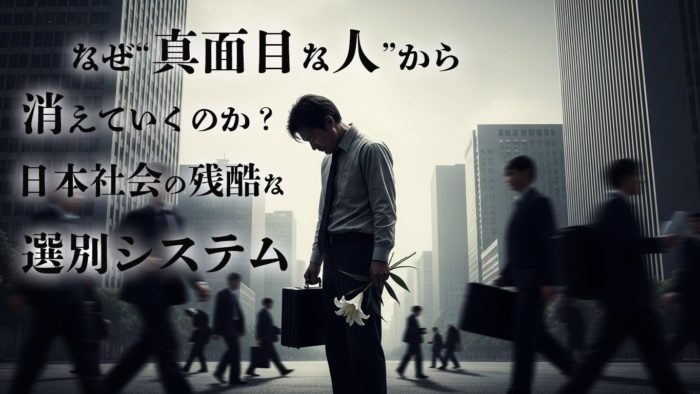 なぜ“真面目な人”から消えていくのか？日本社会の残酷な選別システム