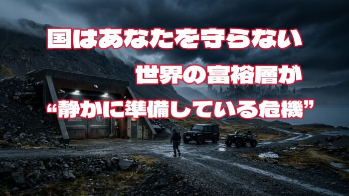 国はあなたを守らない。世界の富裕層が“静かに準備している危機”