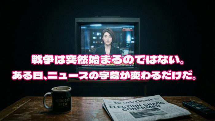 戦争は突然始まるのではない。ある日、ニュースの字幕が変わるだけだ。